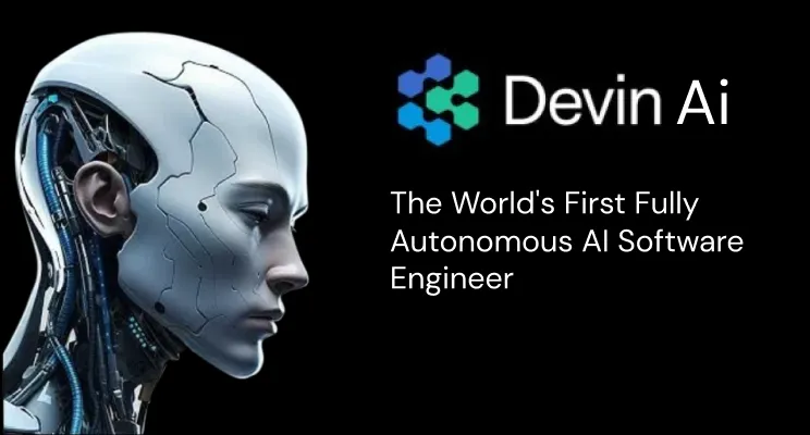 Devin AI interface showing coding, command line, and browser in one workspace
